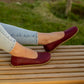 burgundy womens barefoot flat shoes