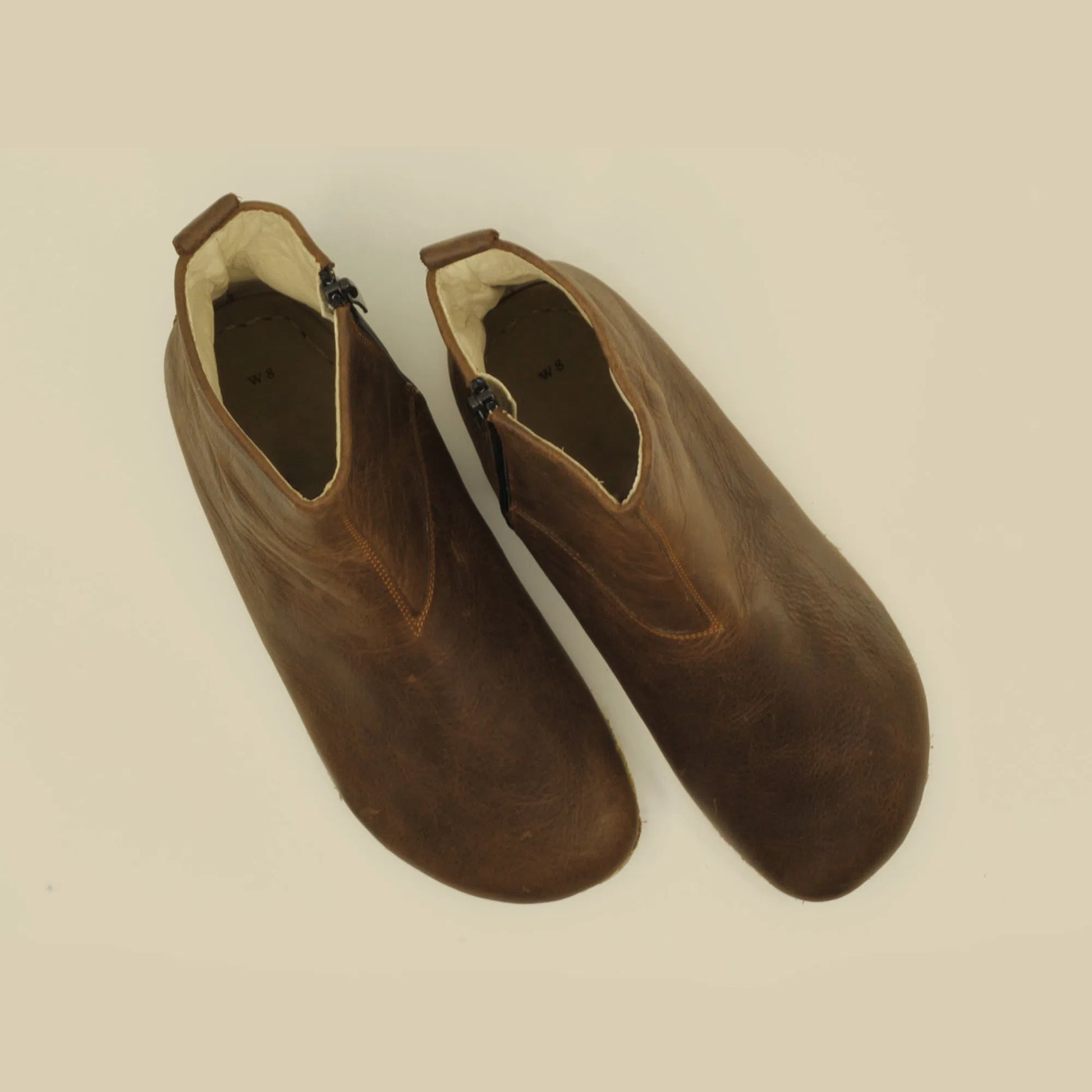 casual barefoot boots women crazy classic brown zip design