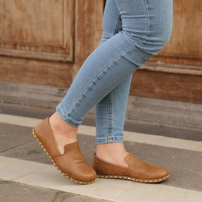 casual barefoot shoes womens matte brown outfit