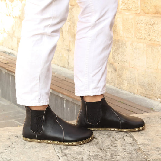 chelsea barefoot boots black handmade womens