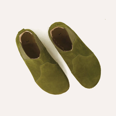 chelsea barefoot boots nubuck green handmade mens