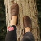 classic brown leather barefoot shoes for women