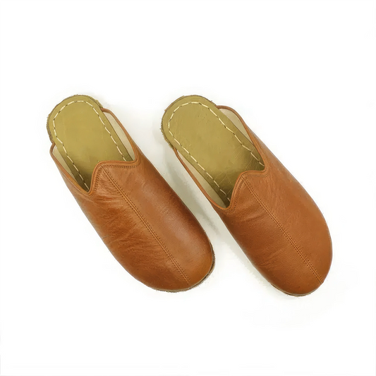 closed toe antique model leather winter slippers