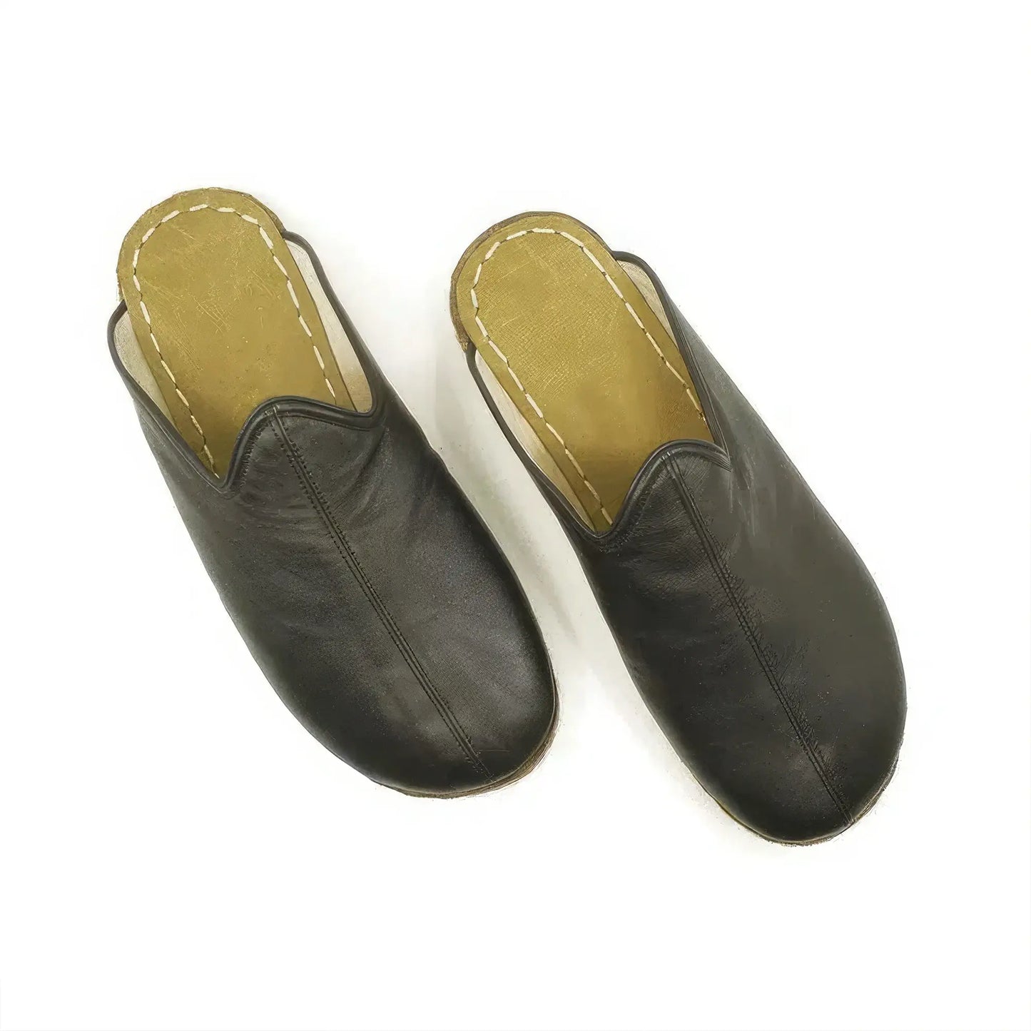 closed toe black leather house slippers women