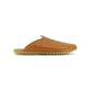 closed toe leather mens slippers light brown