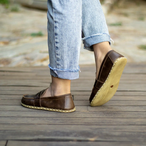 comfortable barefoot earthing shoes crazy classic brown women