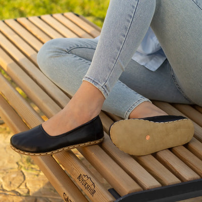 comfortable barefoot flat shoes black for women