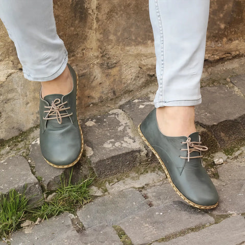 comfortable barefoot shoes for men handmade green