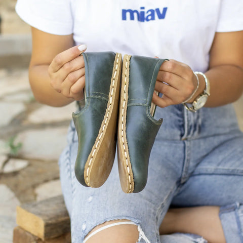 comfortable barefoot shoes women grounding green