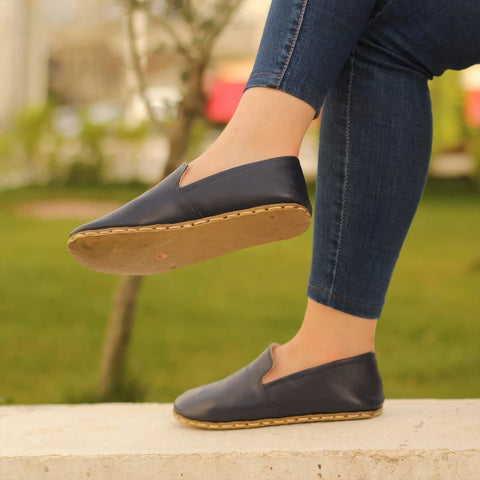 comfortable barefoot shoes women navy blue fit