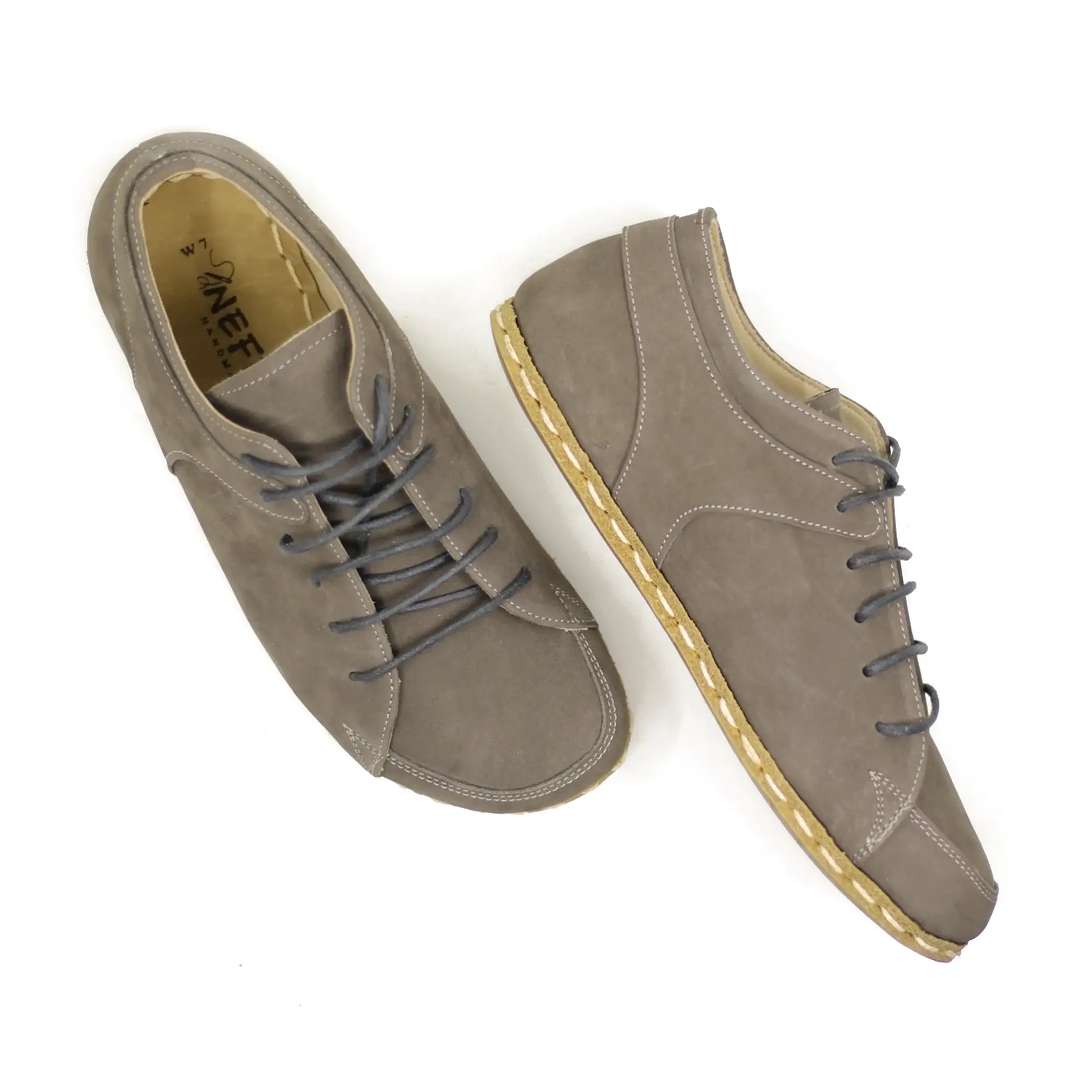 comfortable barefoot sneakers gray nubuck for men