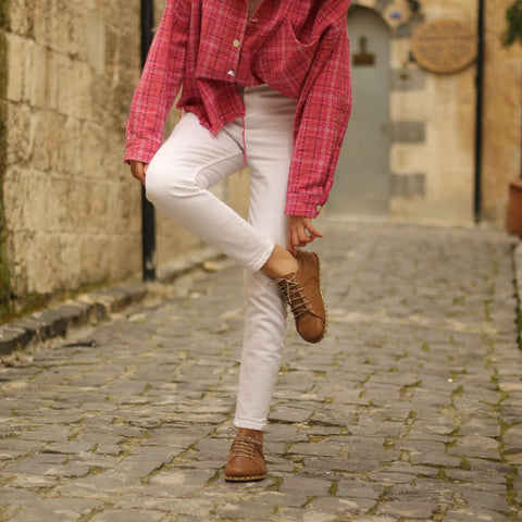 comfortable barefoot sneakers matte brown for women