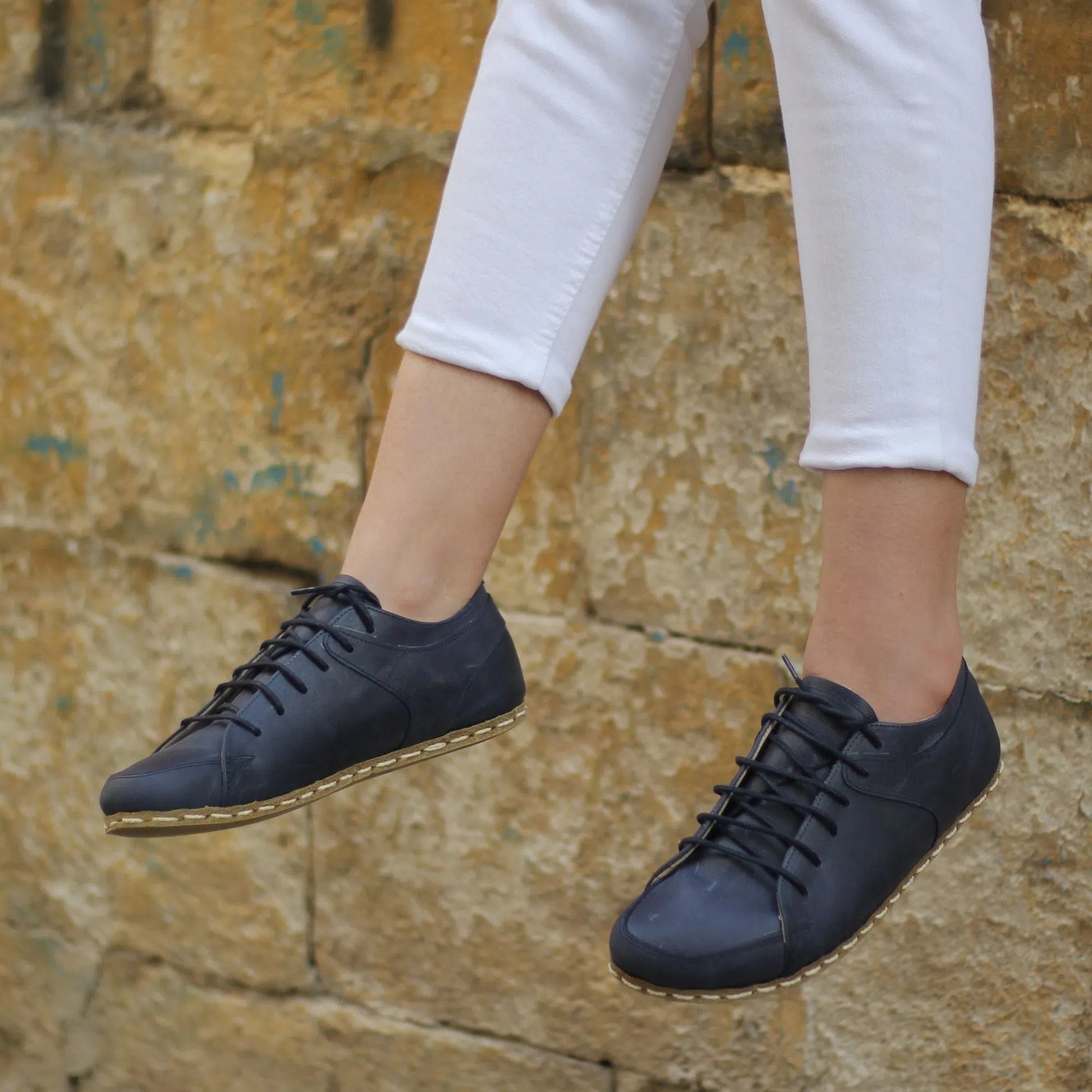 comfortable barefoot sneakers navy blue for women