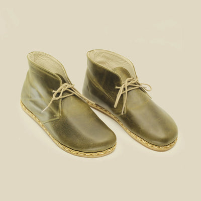 comfortable grounding oxford boots olive green leather women