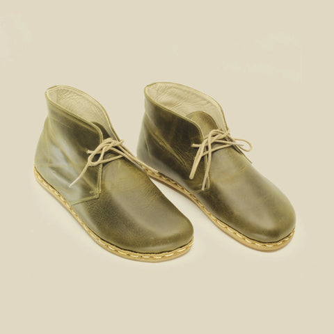 comfortable grounding oxford boots olive green leather women
