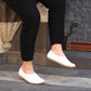 comfortable handmade barefoot loafers women white