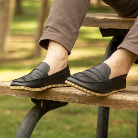 comfortable walking barefoot earthing shoes men black