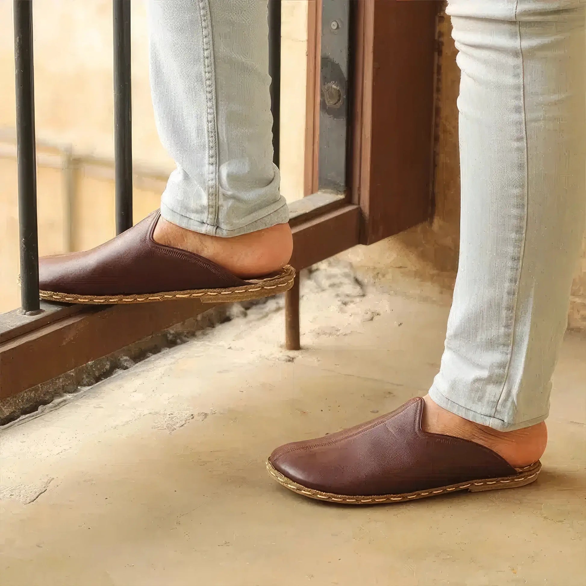 cozy handmade bitter brown slippers for women