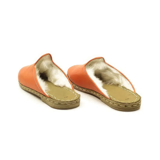cozy indoor slippers men orange fur