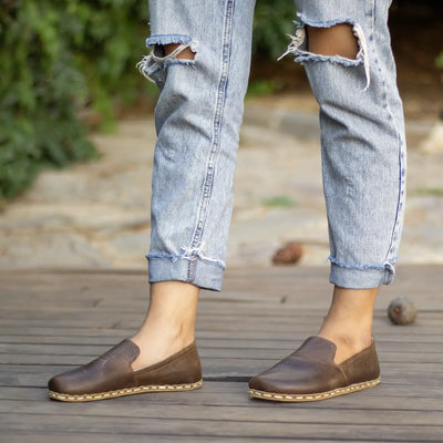 crazy classic brown barefoot shoes for women