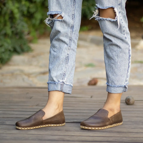 crazy classic brown barefoot shoes for women