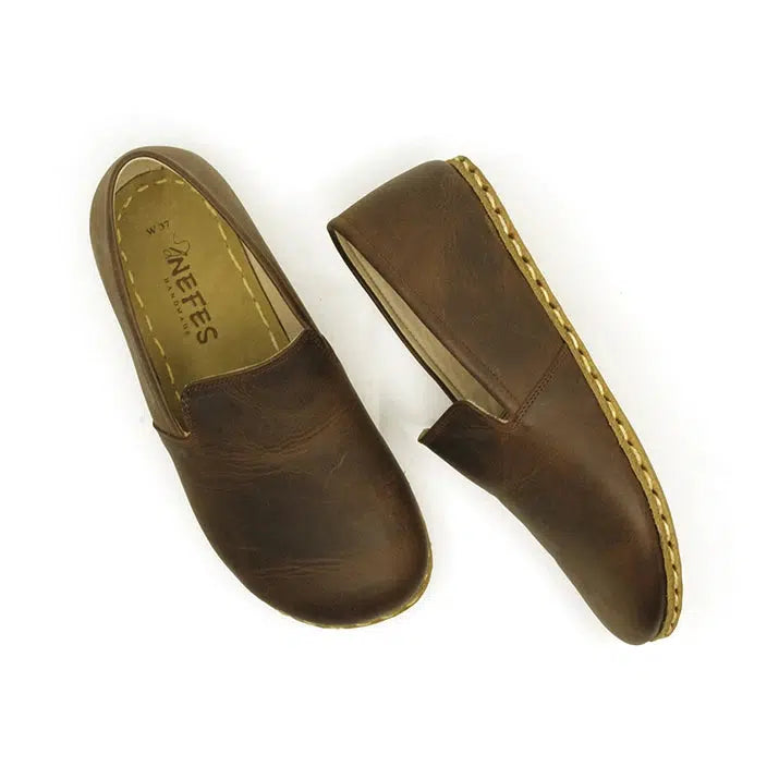 crazy classic brown barefoot shoes mens