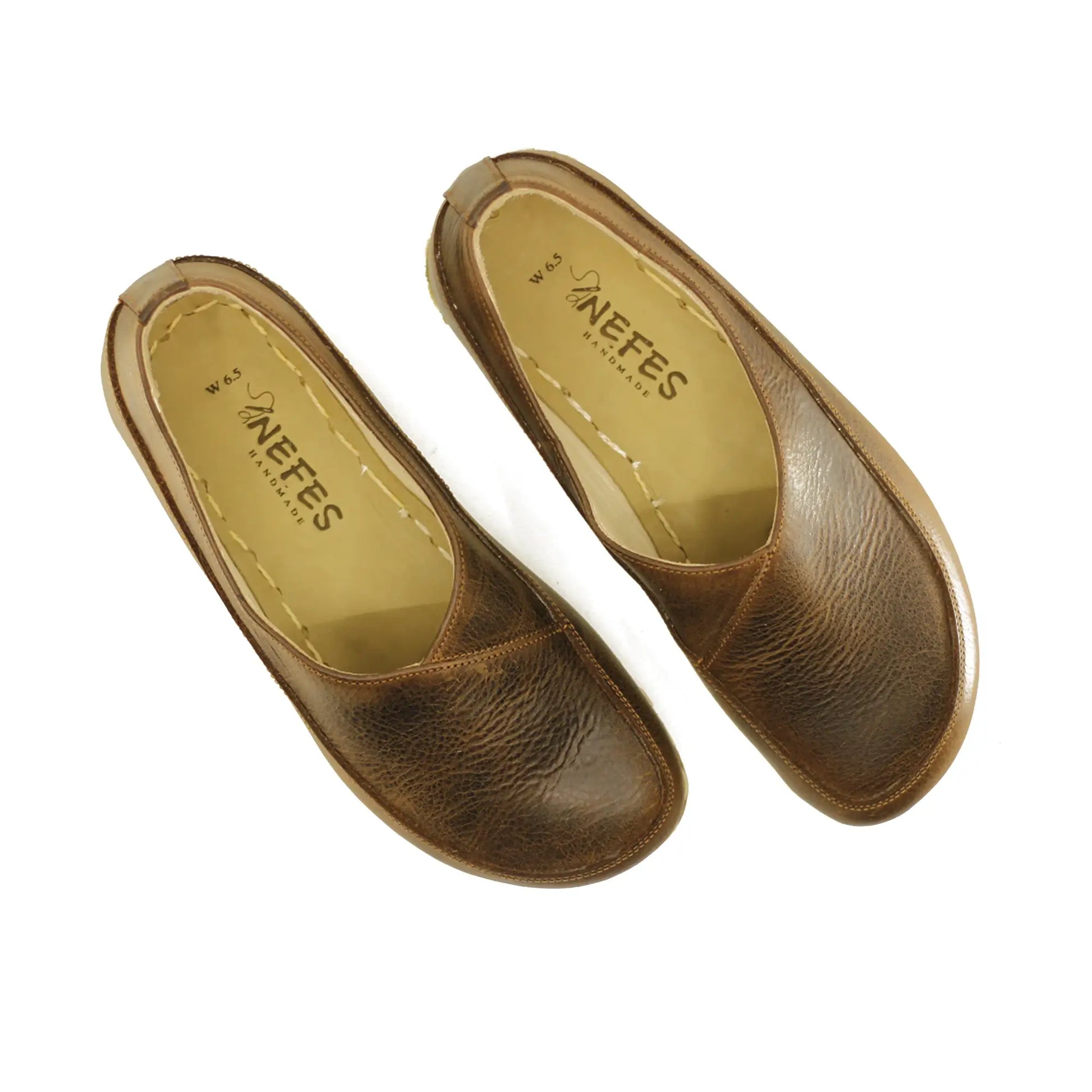 crazy classic brown handmade barefoot flexible loafers women