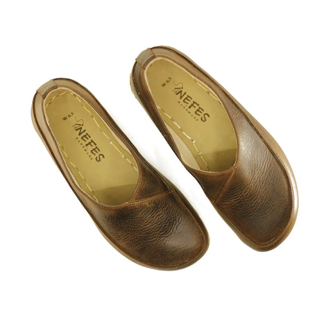 crazy classic brown handmade barefoot flexible loafers women