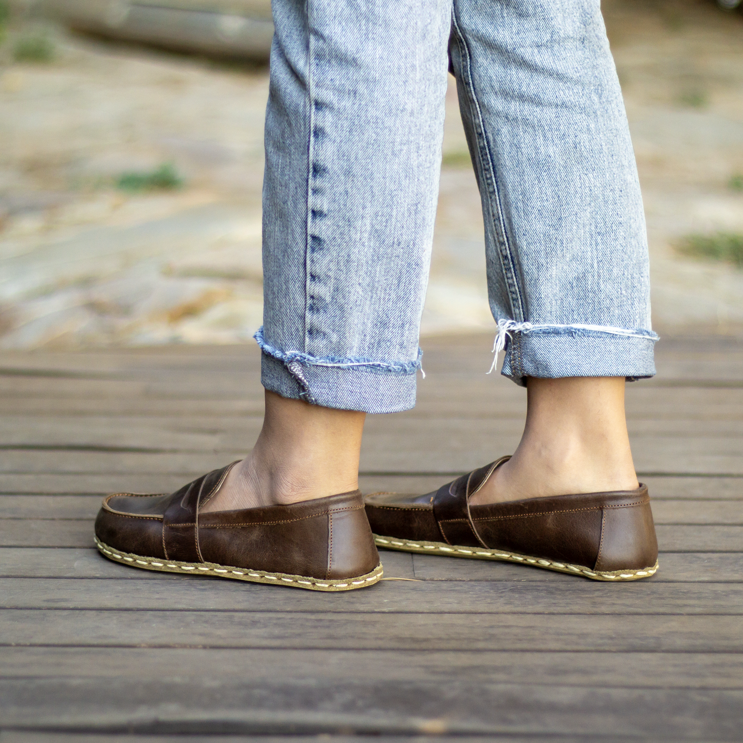 crazy classic brown leather barefoot shoes womens