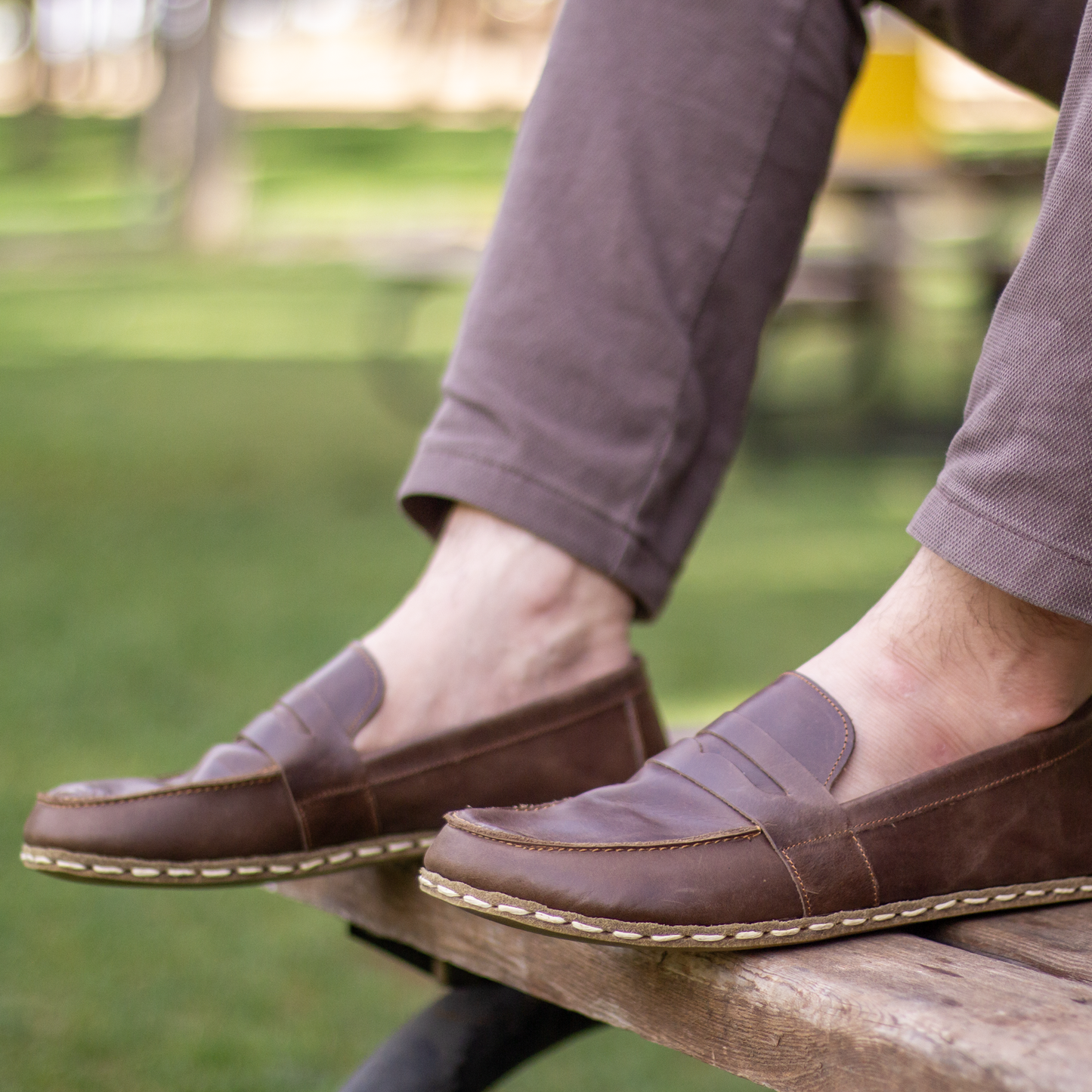 crazy classic brown mens shoes leather barefoot