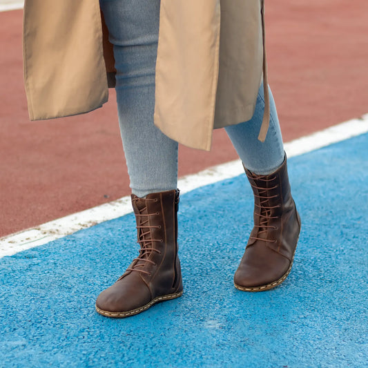 crazy classic brown womens grounding leather barefoot boots