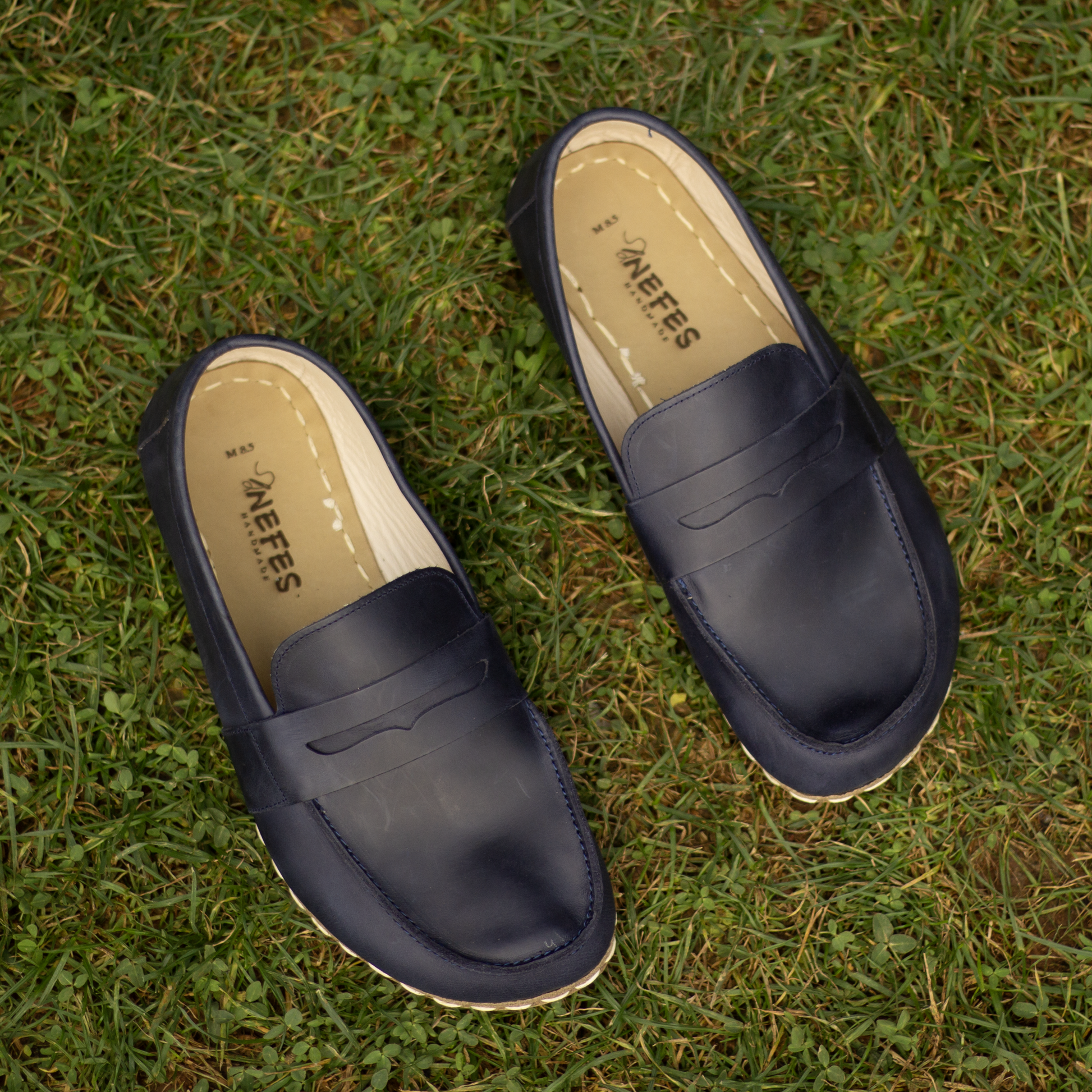 crazy navy blue mens shoes leather barefoot