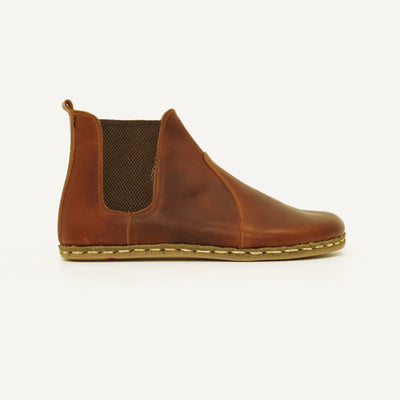 crazy new brown chelsea barefoot handmade leather boots mens