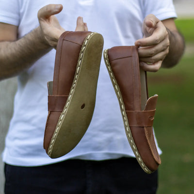 crazy new brown mens grounding barefoot shoes