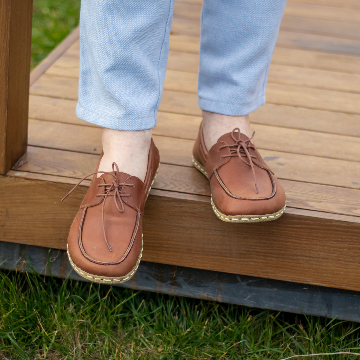 Crazy New Brown Men's Leather Earthing Barefoot Shoes-Men Barefoot Shoes Modern-Nefes Shoes-5-Nefes Shoes