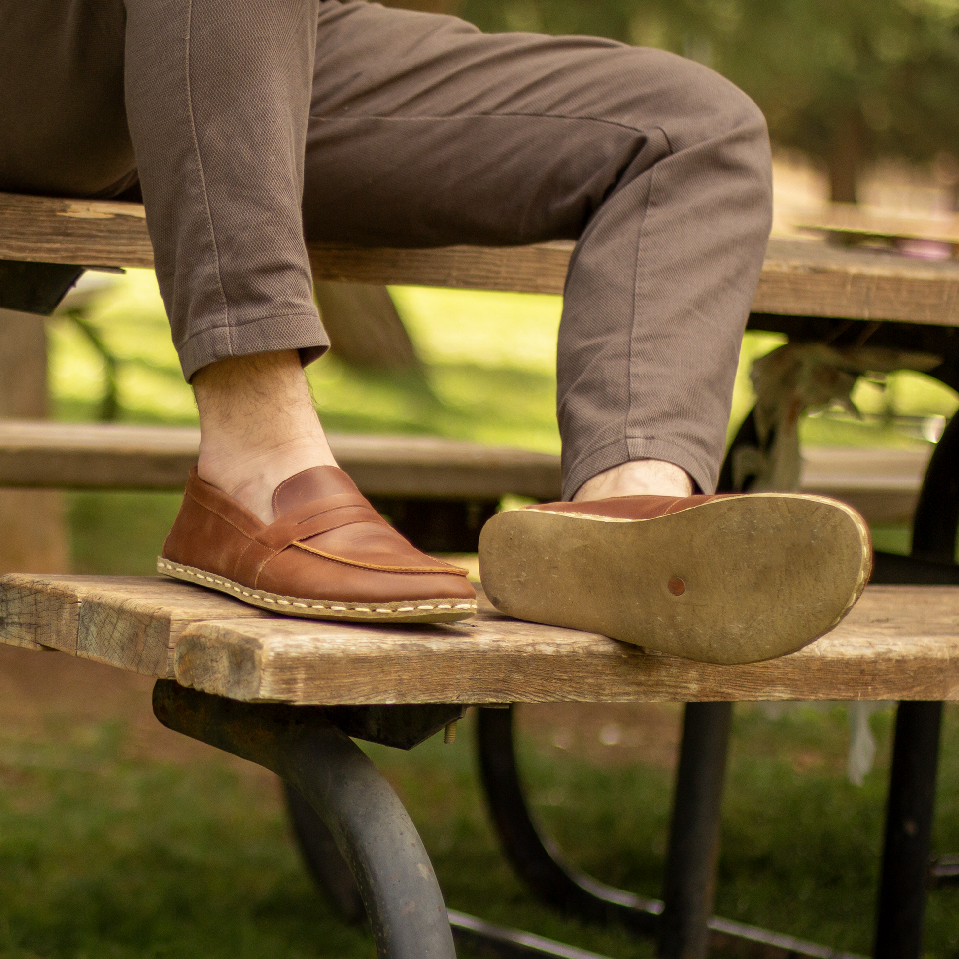 crazy new brown mens shoes leather barefoot