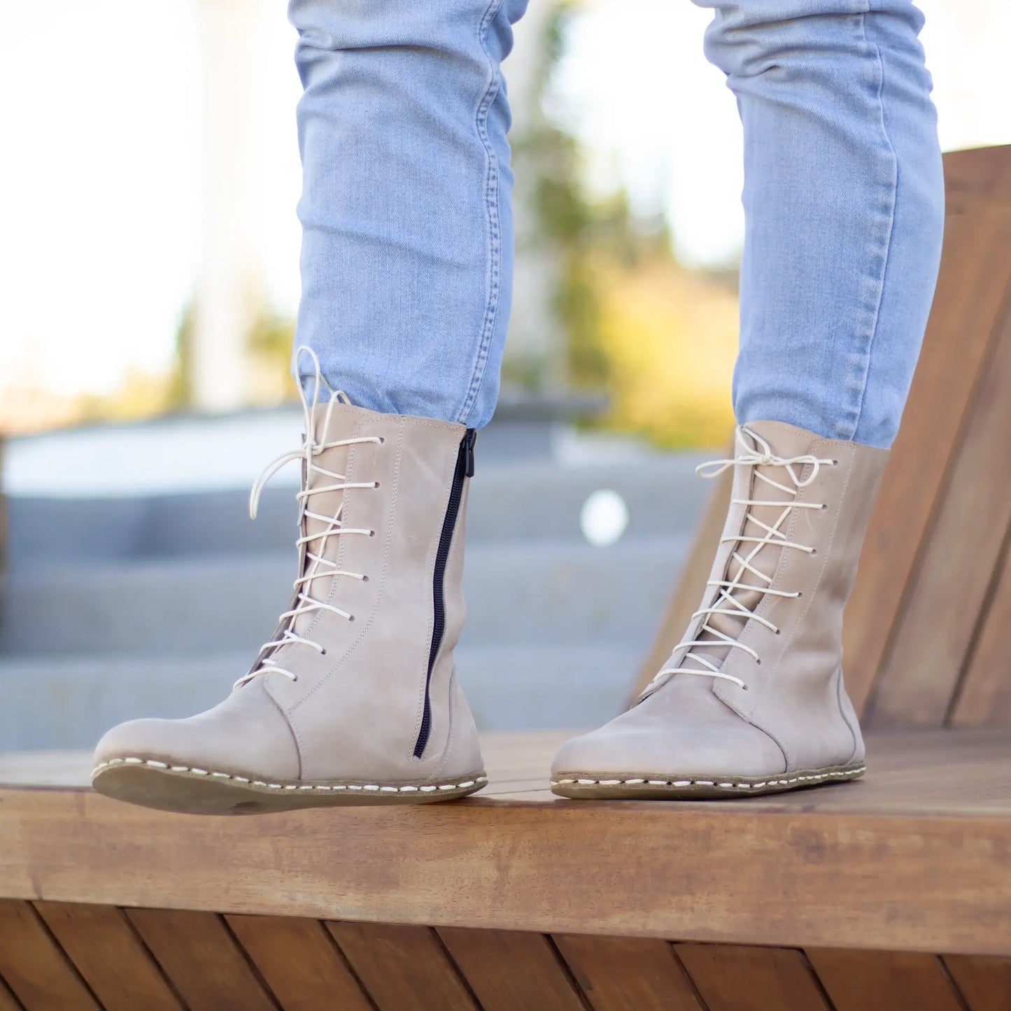 crazy vision grounding barefoot leather boots men