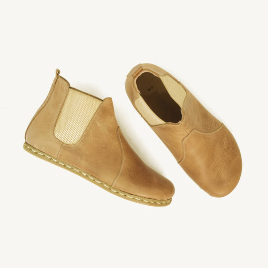 crazy vision leather chelsea barefoot boots handmade mens