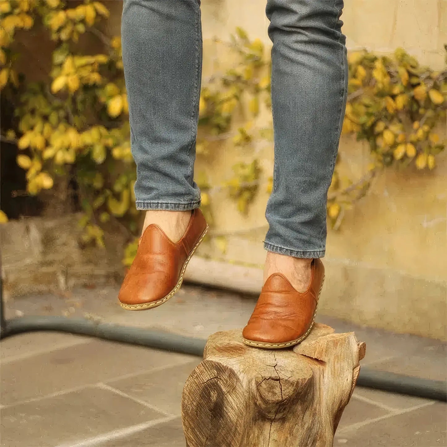 durable leather barefoot shoes for men antique brown