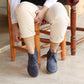 durable leather grounding oxford boots women navy blue color