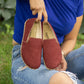 durable nubuck leather barefoot shoes women burgundy
