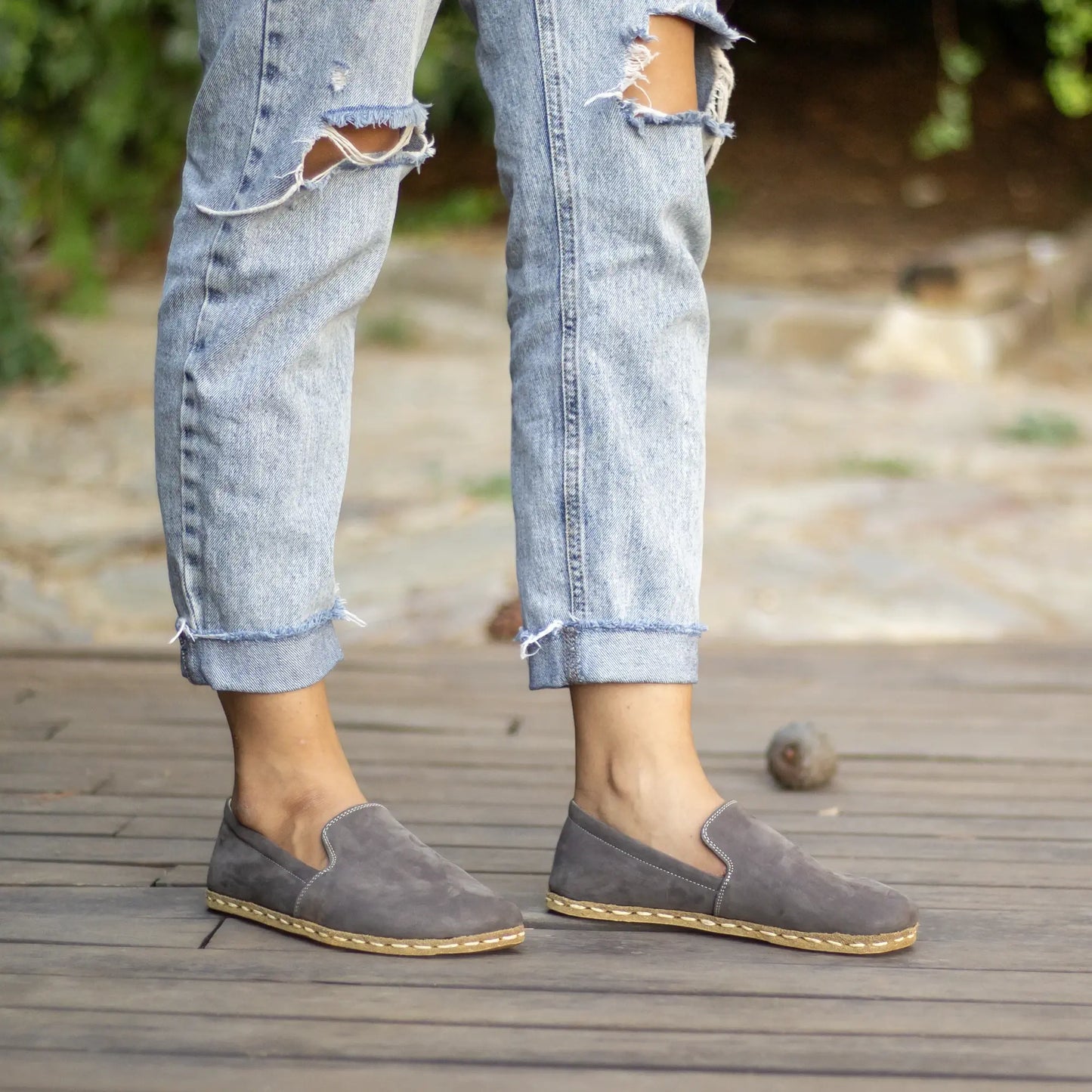 gray grounding shoes women nubuck leather