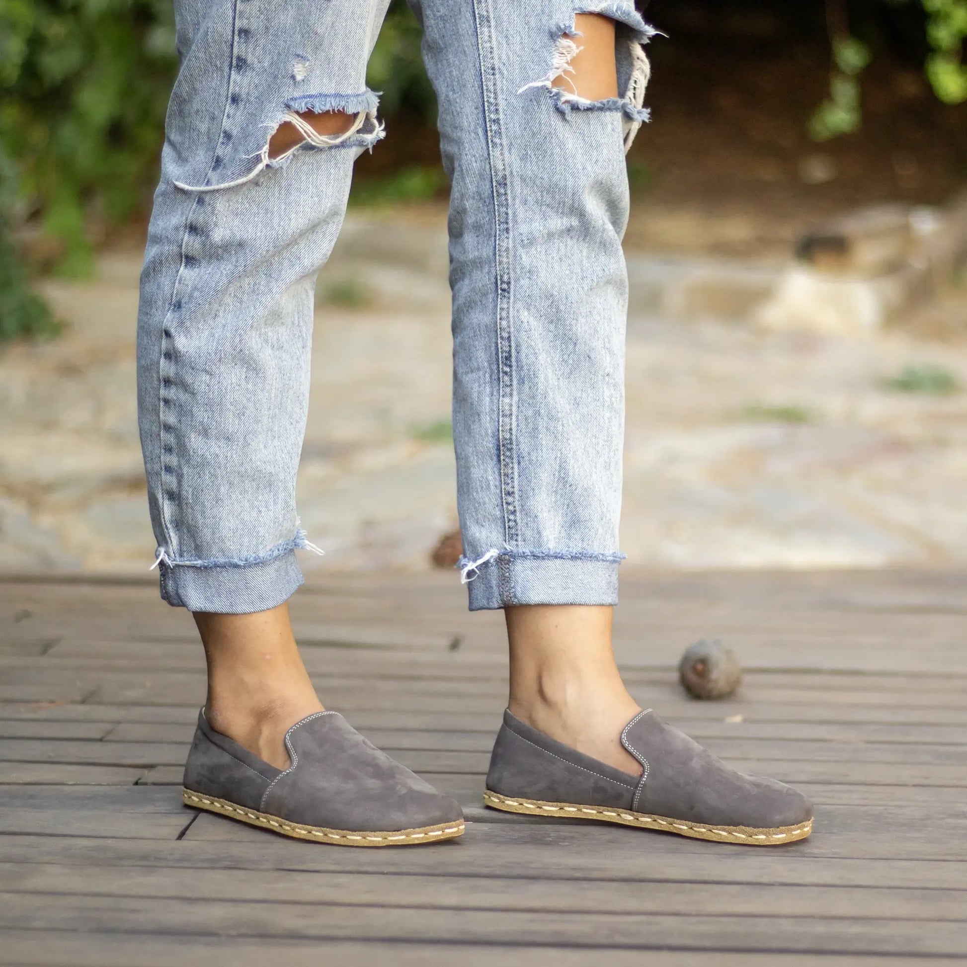 gray grounding shoes women nubuck leather