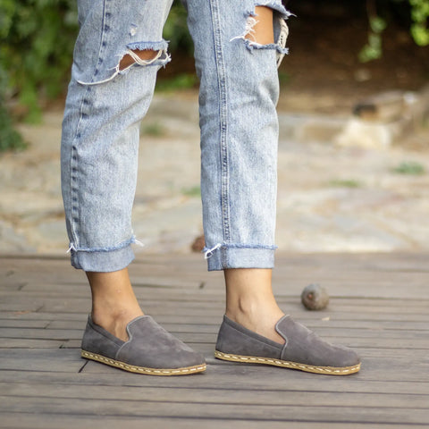 gray grounding shoes women nubuck leather