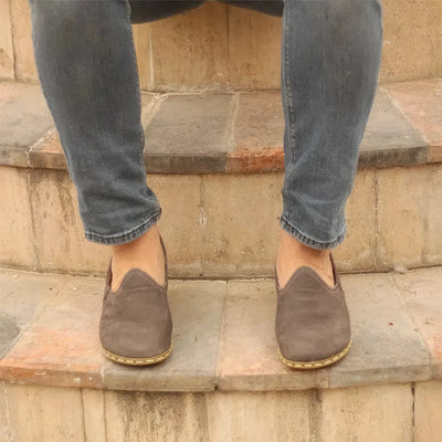 gray nubuck barefoot shoes for natural movement men