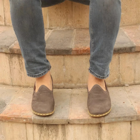 gray nubuck barefoot shoes for natural movement men