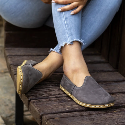 gray nubuck barefoot shoes for natural walking women