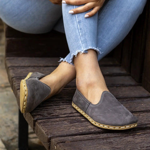 gray nubuck barefoot shoes for natural walking women