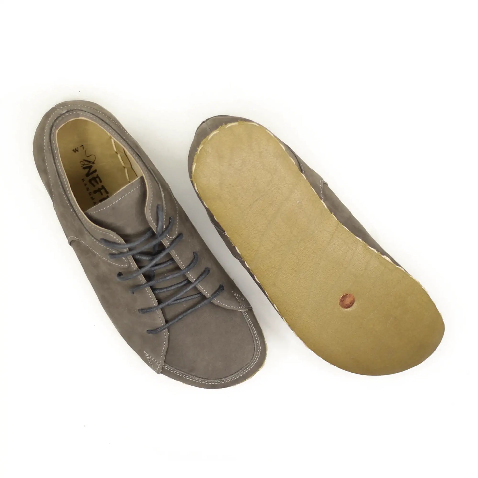 gray nubuck mens barefoot sneakers