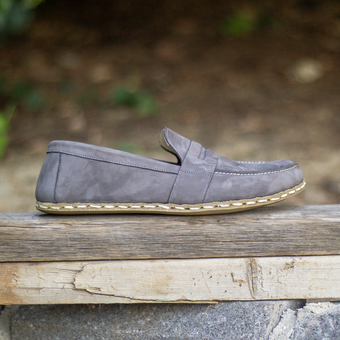 gray nubuck mens leather barefoot earthing